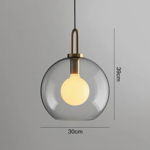 Светильник подвесной GAUSS шар 30 прозрачный 189521-26 ImperiumLoft прозрачный 1 лампа, основание латунь в стиле современный 