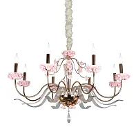 Люстра подвесная Muntiggioni OML-70413-08 Omnilux без плафона на 8 ламп, основание розовое золотое в стиле классический 