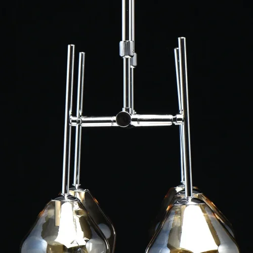 Люстра подвесная Бремен 606012005 DeMarkt бежевая янтарная на 5 ламп, основание хром в стиле современный  фото 7