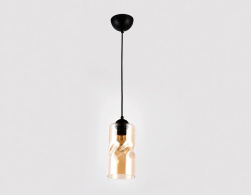 Светильник подвесной TR3555 Ambrella light янтарный 1 лампа, основание чёрное в стиле современный  фото 2