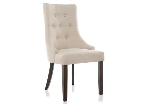 Деревянный стул Elegance dark walnut / fabric cream 11027 Woodville, бежевый/ткань, ножки/дерево/коричневый, размеры - ****520*580