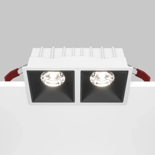 Светильник точечный Alfa LED DL043-02-15W4K-D-SQ-WB Maytoni белый чёрный 2 лампы, основание белое чёрное в стиле современный  фото 5