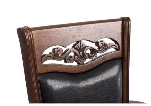 Кресло Drage cappuccino 1611 Woodville, чёрный/искусственная кожа, ножки/массив гевеи дерево/коричневый капучино, размеры - ****650*550 фото 7