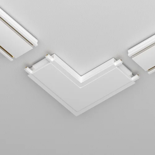 Конектор питания угловой Magnetic track system Radity TRA084CL-11W Maytoni белый в стиле хай-тек современный для светильников серии Magnetic track system Radity подвесной накладной radity радиусная магнитная магнитный фото 4