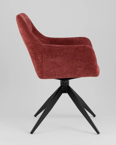 Стул обеденный Enid, винно-красный УТ000039275 Stool Group, красный винный/рогожка, ножки/металл/чёрный, размеры - ***** фото 3