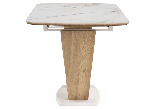 Керамический стол Петир 120(160)х80х75 gilt white / дуб монтана 588013 Woodville столешница белая мрамор из стекло фото 5