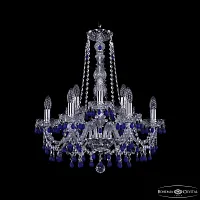 Люстра подвесная 1410/6+3/195/h-63 Ni V3001 Bohemia Ivele Crystal без плафона на 9 ламп, основание никель в стиле классика виноград