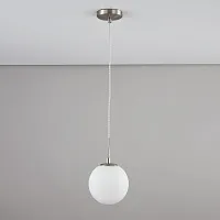 Светильник подвесной Томми CL102014 Citilux белый 1 лампа, основание матовое хром в стиле современный шар