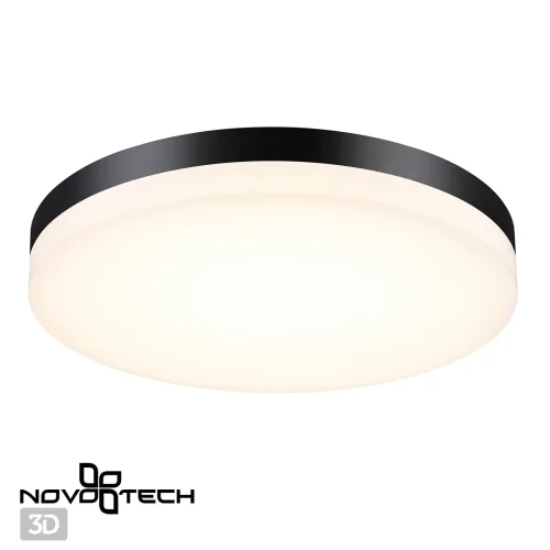 Потолочный светильник LED Opal 358890 Novotech уличный IP54 чёрный 1 лампа, плафон белый в стиле хай-тек современный LED фото 2