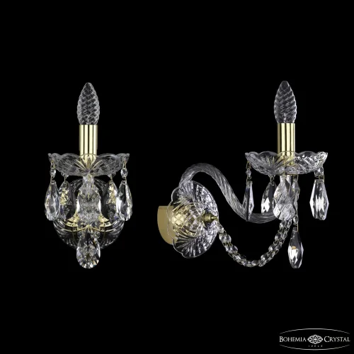 Бра 1402B/1/195/XL G Bohemia Ivele Crystal без плафона на 1 лампа, основание золотое в стиле классический sp
