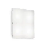 Светильник потолочный FLAT PL4 D40 Ideal Lux прозрачный белый 4 лампы, основание белое в стиле современный квадраты