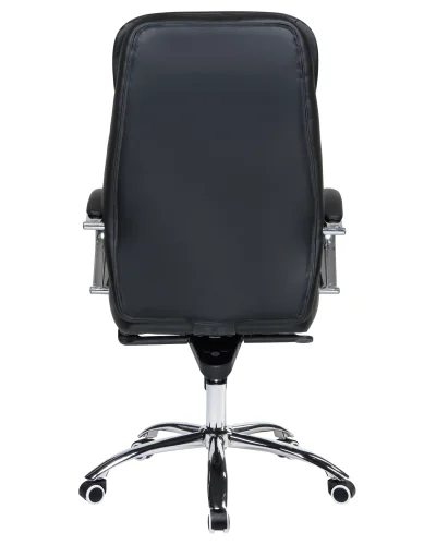 Офисное кресло для руководителей 108F-LMR LYNDON, цвет чёрный Dobrin, чёрный/экокожа, ножки/металл/хром, размеры - 1150*1200***670*670 фото 5