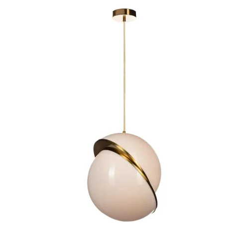 Светильник подвесной Crescent 5063-B LOFT IT белый на 1 лампу, основание золотое в стиле арт-деко шар