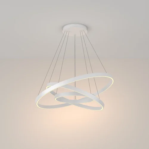 Светильник подвесной LED Rim MOD058PL-L100W3K Maytoni белый на 1 лампу, основание белое в стиле современный хай-тек кольца