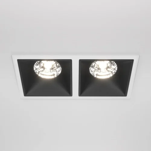Светильник точечный Alfa LED DL043-02-15W4K-D-SQ-WB Maytoni белый чёрный 2 лампы, основание белое чёрное в стиле современный  фото 4