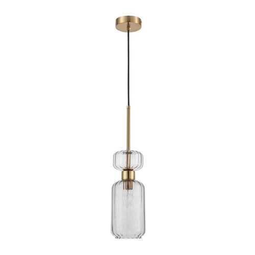 Светильник подвесной Gloss 1141/1S Smoke Escada серый чёрный 1 лампа, основание медь в стиле современный 