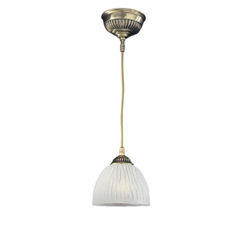 Светильник подвесной L 5650/16 Reccagni Angelo белый 1 лампа, основание античное бронза в стиле классический 