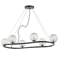 Люстра подвесная Bari 815267 Lightstar прозрачная на 6 ламп, основание чёрное в стиле современный арт-деко шар