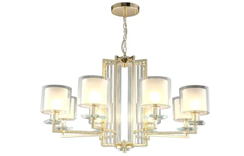 Люстра подвесная NICOLAS SP-PL8 GOLD/WHITE Crystal Lux белая на 8 ламп, основание золотое в стиле современный фото 4