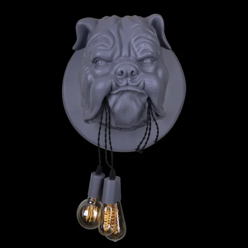 Бра Bulldog 10177 Grey LOFT IT без плафона на 3 лампы, основание серое в стиле современный собака фото 2
