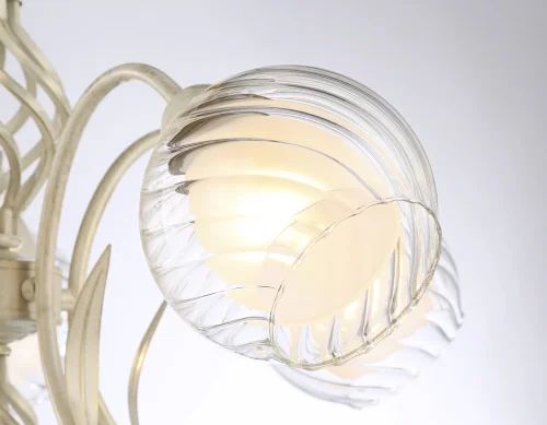 Люстра потолочная TR3066 Ambrella light белая на 5 ламп, основание белое в стиле классический шар фото 7
