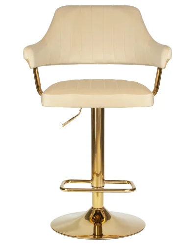 Стул барный набор 2 шт. SET-2 5019_Golden-LM, цвет сиденья бежевый велюр (MJ9-10), цвет основания золото Dobrin, /велюр, ножки/металл/золотой, размеры - 990*1200***610*540 фото 7