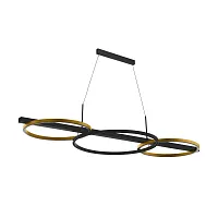 Светильник подвесной LED Lanacera 390087 Eglo чёрный золотой на 2 лампы, основание чёрное в стиле современный кольца Светильник подвесной LED Lanacera 390087 Eglo чёрный золотой на 2 лампы, основание чёрное в стиле современный кольца