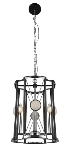 Светильник подвесной TANDEM SP4 D410 CHROME Crystal Lux чёрный хром на 4 лампы, основание хром в стиле современный фото 2