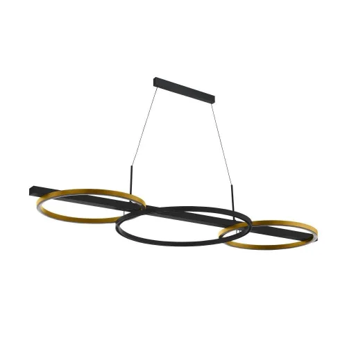 Светильник подвесной LED Lanacera 390087 Eglo чёрный золотой на 2 лампы, основание чёрное в стиле современный кольца Светильник подвесной LED Lanacera 390087 Eglo чёрный золотой на 2 лампы, основание чёрное в стиле современный кольца