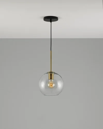 Светильник подвесной Sumatra V2110-P Moderli прозрачный 1 лампа, основание чёрное в стиле современный лофт  фото 2