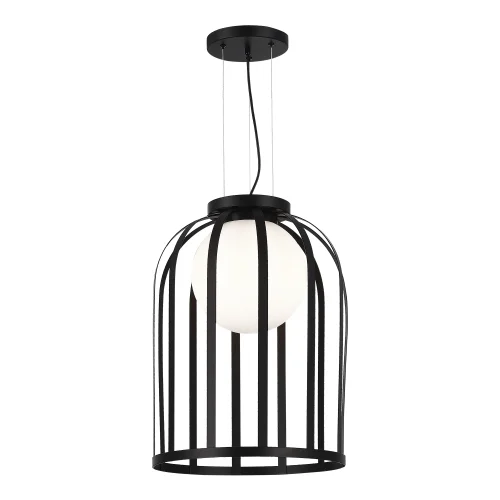 Светильник подвесной Nordic SL6129.403.01 ST-Luce белый чёрный на 1 лампу, основание чёрное в стиле минимализм 
