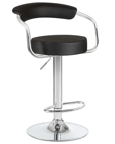 Стул барный набор 2 шт. SET-2 5013-LM MARTA, цвет сиденья черный, цвет основания хром Dobrin, /экокожа, ножки/металл/хром, размеры - 830*1040***520*490 фото 2