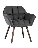 Кресло Брайан, замша, темно-серый УТ000002345 Stool Group, серый/искусственная замша, ножки/дерево/коричневый, размеры - ****610*690мм