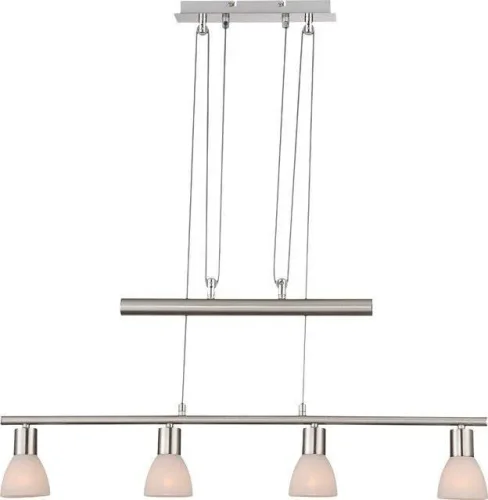 Светильник подвесной PANNA 54533-4Z Globo белый 4 лампы, основание серебряное в стиле современный 