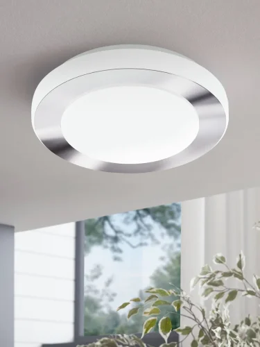 Светильник потолочный LED LED CARPI 95282 Eglo белый 1 лампа, основание хром серое белое в стиле минимализм современный  фото 2