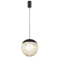 Светильник подвесной LED Core 4240-1P Favourite матовый золото на 1 лампу, основание чёрное в стиле современный 