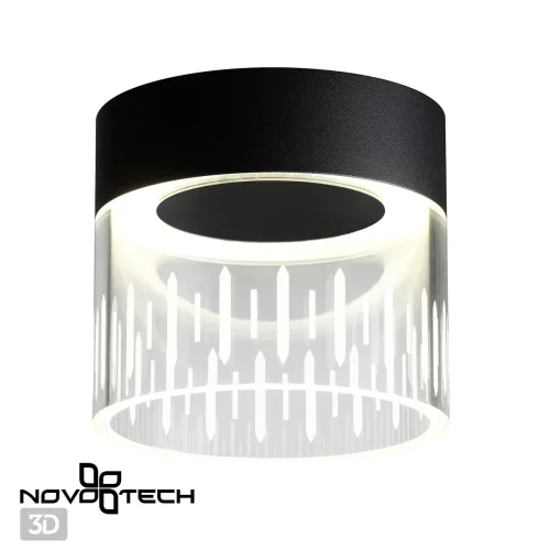 Светильник накладной LED Aura 359002 Novotech прозрачный 1 лампа, основание чёрное в стиле современный хай-тек круглый фото 5