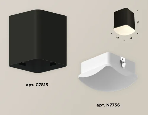 Светильник накладной Techno Spot XS XS7813022 Ambrella light чёрный 1 лампа, основание чёрное в стиле хай-тек современный квадратный фото 2