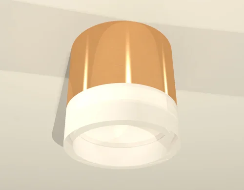 Светильник накладной XS8121010 Ambrella light белый 1 лампа, основание золотое в стиле хай-тек круглый фото 3