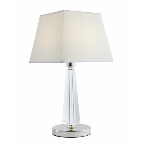 Настольная лампа 11401/T Newport белая 1 лампа, основание никель металл хрусталь в стиле современный 