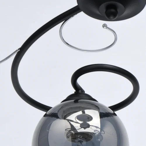 Люстра потолочная Грация 677013403 DeMarkt чёрная серая на 3 лампы, основание чёрное в стиле современный  фото 6