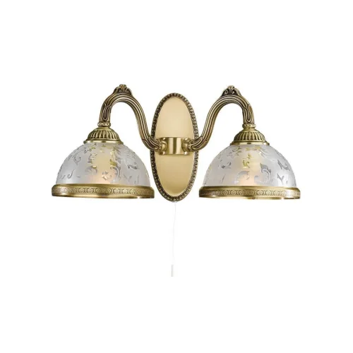 Бра с выключателем A 6202/2  Reccagni Angelo белый на 2 лампы, основание античное бронза в стиле классический 