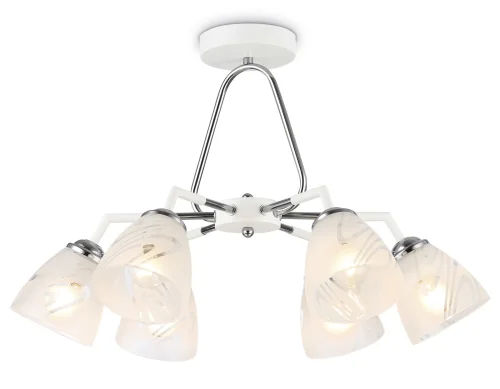 Люстра потолочная TR303292 Ambrella light белая на 6 ламп, основание белое в стиле современный классический 