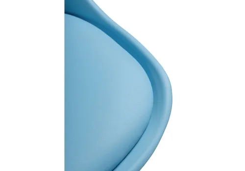 Компьютерное кресло Kolin blue 15078 Woodville, голубой/экокожа, ножки/металл/хром, размеры - *880***490*560 фото 6