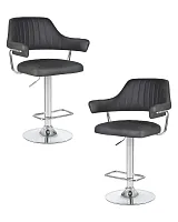 Стул барный набор 2 шт. SET-2 5019-LM CHARLY, цвет сиденья серый, цвет основания хром Dobrin, /экокожа, ножки/металл/хром, размеры - 990*1200***610*540 Стул барный набор 2 шт. SET-2 5019-LM CHARLY, цвет сиденья серый, цвет основания хром Dobrin, /экокожа, ножки/металл/хром, размеры - 990*1200***610*540