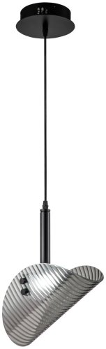 Светильник подвесной LED с пультом Relux 4008/02/01P Stilfort серый чёрный 1 лампа, основание чёрное в стиле современный с пультом фото 2