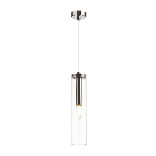 Светильник подвесной Klum 4695/1 Odeon Light прозрачный 1 лампа, основание хром в стиле современный хай-тек трубочки
