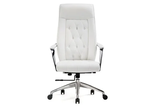 Компьютерное кресло Sarabi white / satin chrome 15424 Woodville, белый/экокожа, ножки/металл/хром, размеры - *1310***690* фото 2