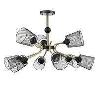 Люстра потолочная Abris 8191/9C Lumion чёрная на 9 ламп, основание чёрное в стиле лофт 