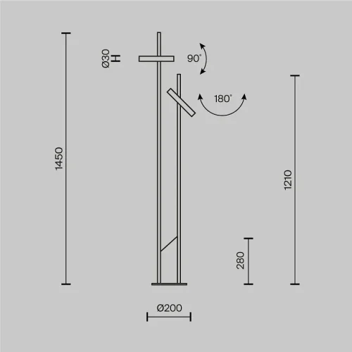 Торшер LED Trust MOD460FL-L6B3K Maytoni для чтения чёрный на 1 лампу, основание чёрное серое в стиле современный фото 5 Торшер LED Trust MOD460FL-L6B3K Maytoni для чтения чёрный на 1 лампу, основание чёрное серое в стиле современный фото 5